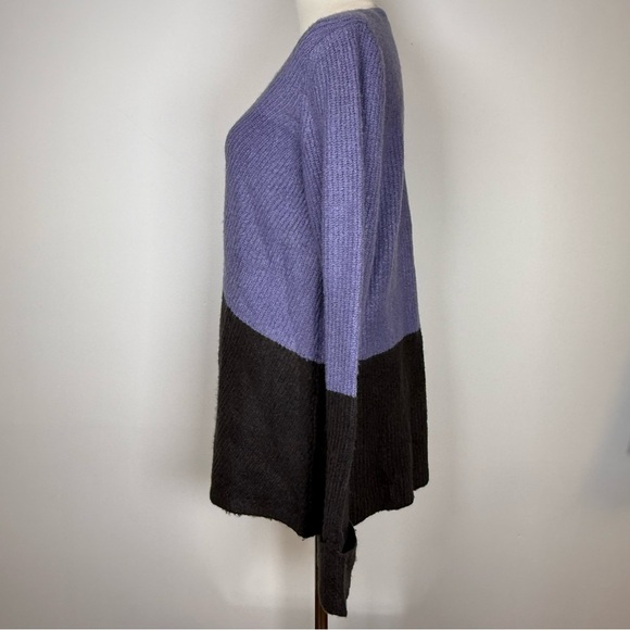 Cable & Gauge Colorblock Sweater Purple Gray Oversized Women’s Size Small - Picture 2 of 11